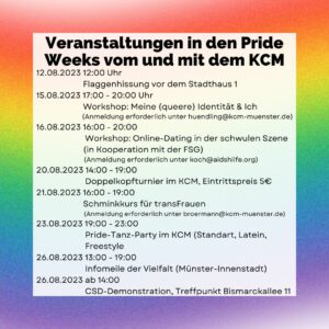 Veranstaltungen Pride Weeks 2023